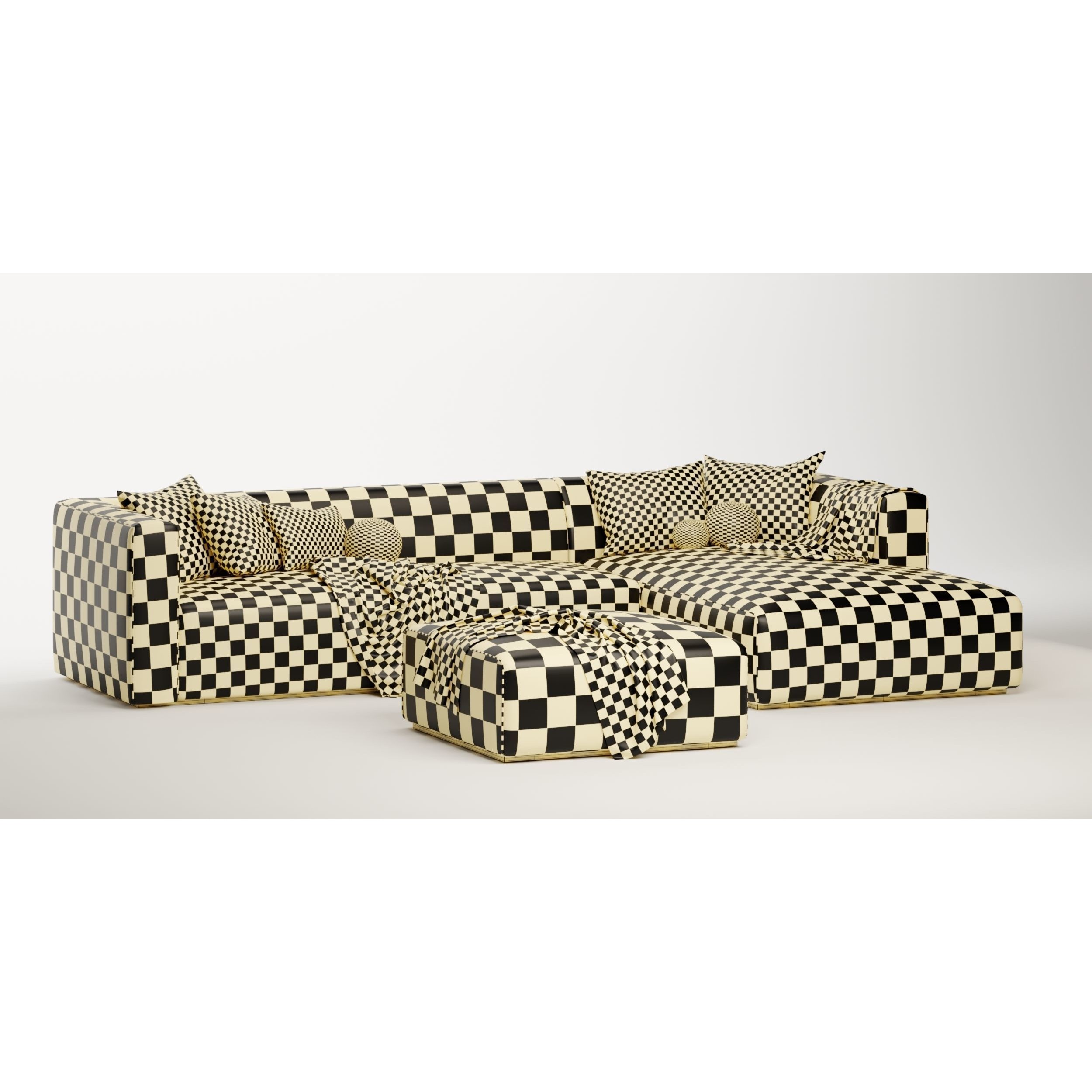 Match Sofa Set 02 - Game-Ready 3D Model - View 9