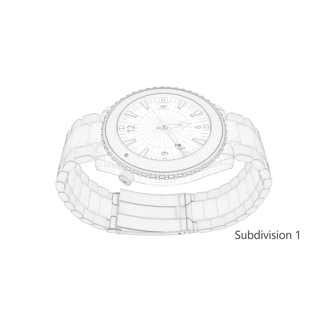 Omega Seamaster Planet Ocean 3D Model – Low Poly Animated Watch, FBX/OBJ