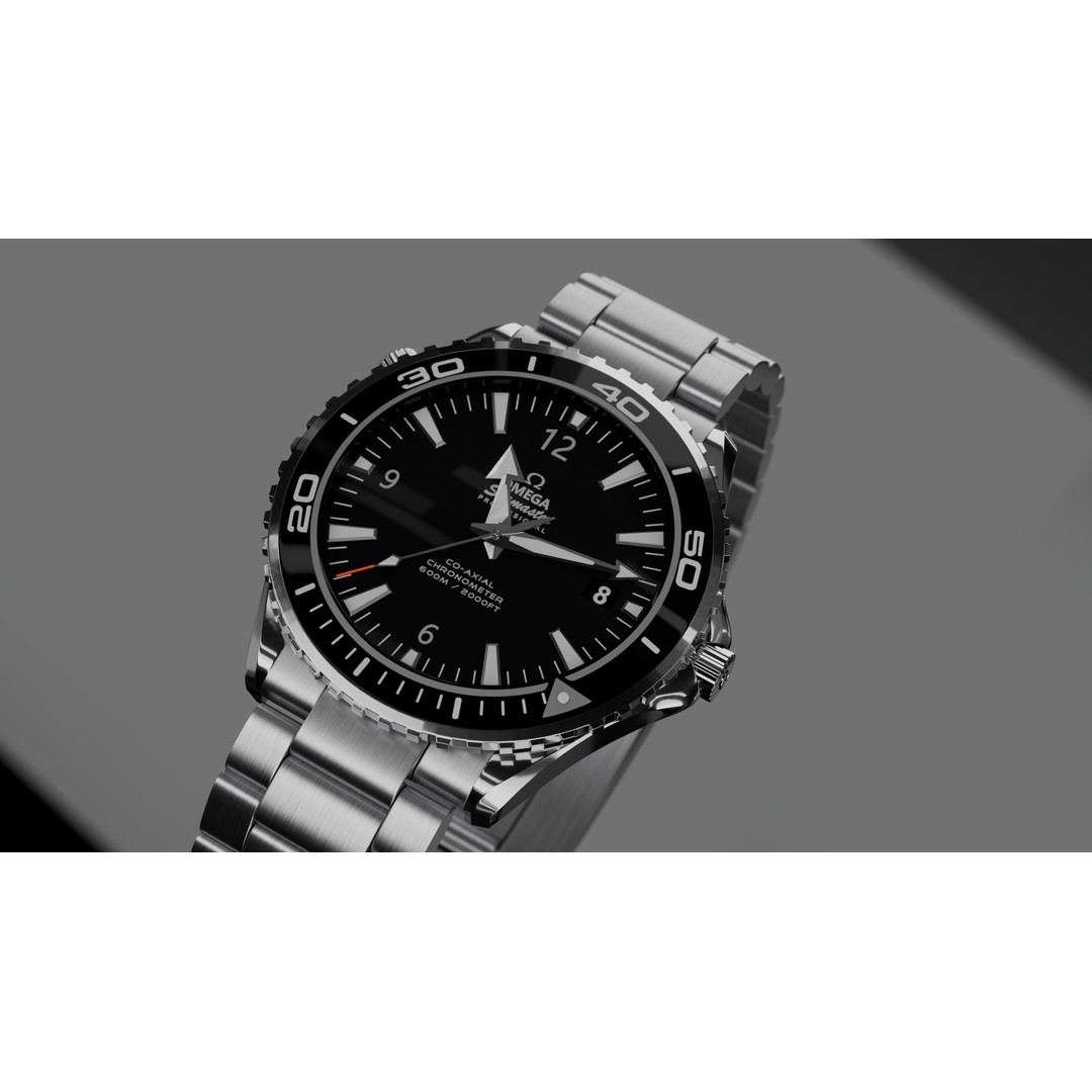 Omega Seamaster Planet Ocean 3D Model – Low Poly Animated Watch, FBX/OBJ - View 11