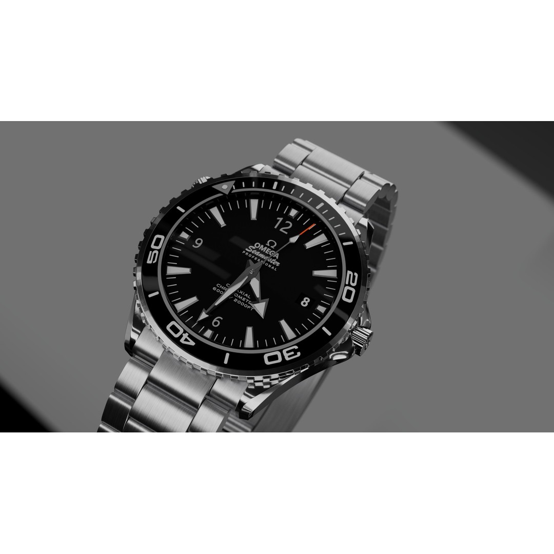 Omega Seamaster Planet Ocean 3D Model – Low Poly Animated Watch, FBX/OBJ - View 12