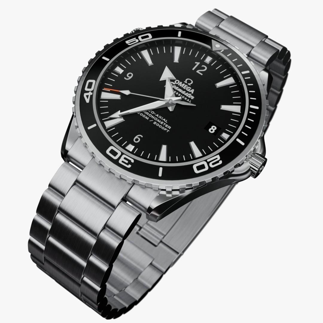 Omega Seamaster Planet Ocean 3D Model – Low Poly Animated Watch, FBX/OBJ - View 16
