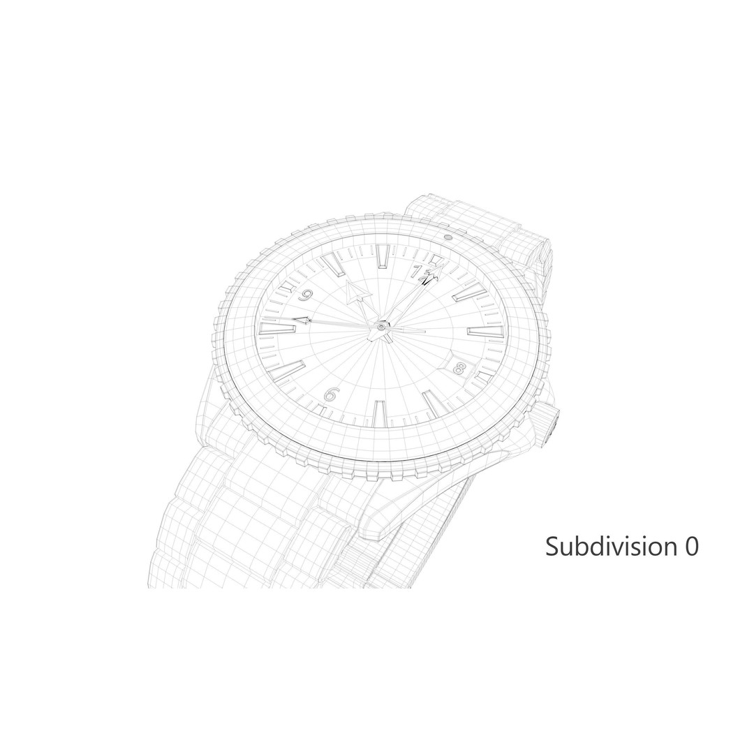Omega Seamaster Planet Ocean 3D Model – Low Poly Animated Watch, FBX/OBJ - View 23