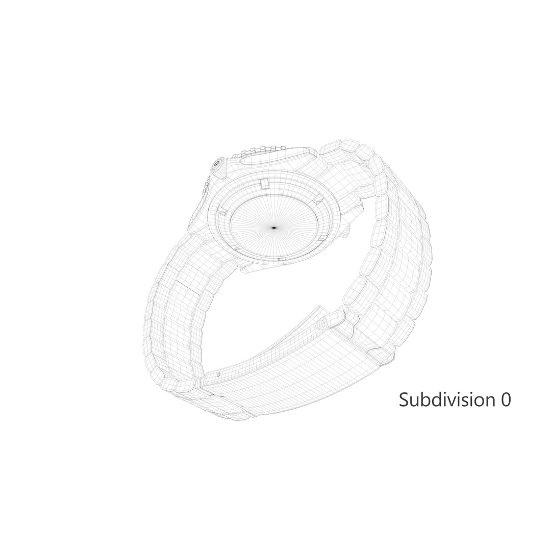Omega Seamaster Planet Ocean 3D Model – Low Poly Animated Watch, FBX/OBJ - View 25