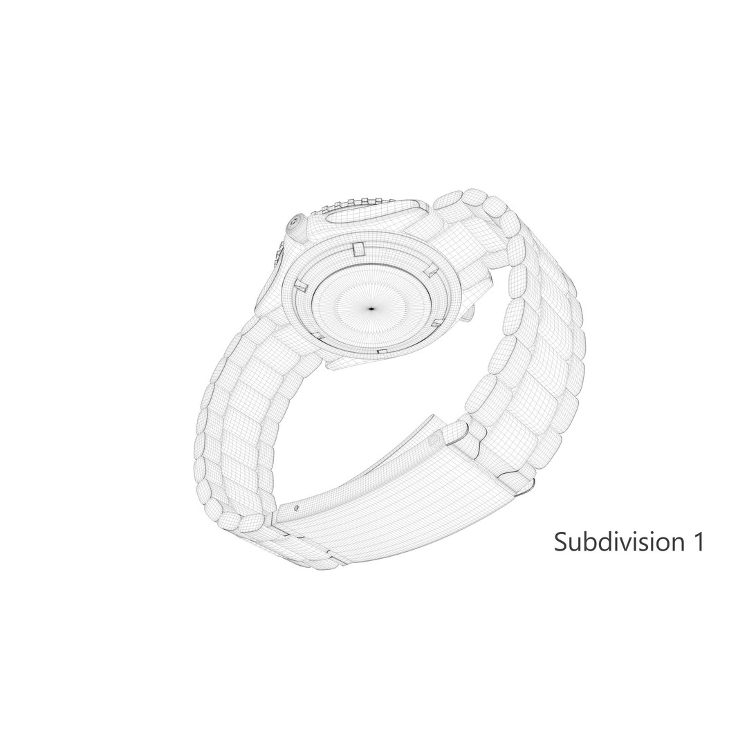Omega Seamaster Planet Ocean 3D Model – Low Poly Animated Watch, FBX/OBJ - View 26