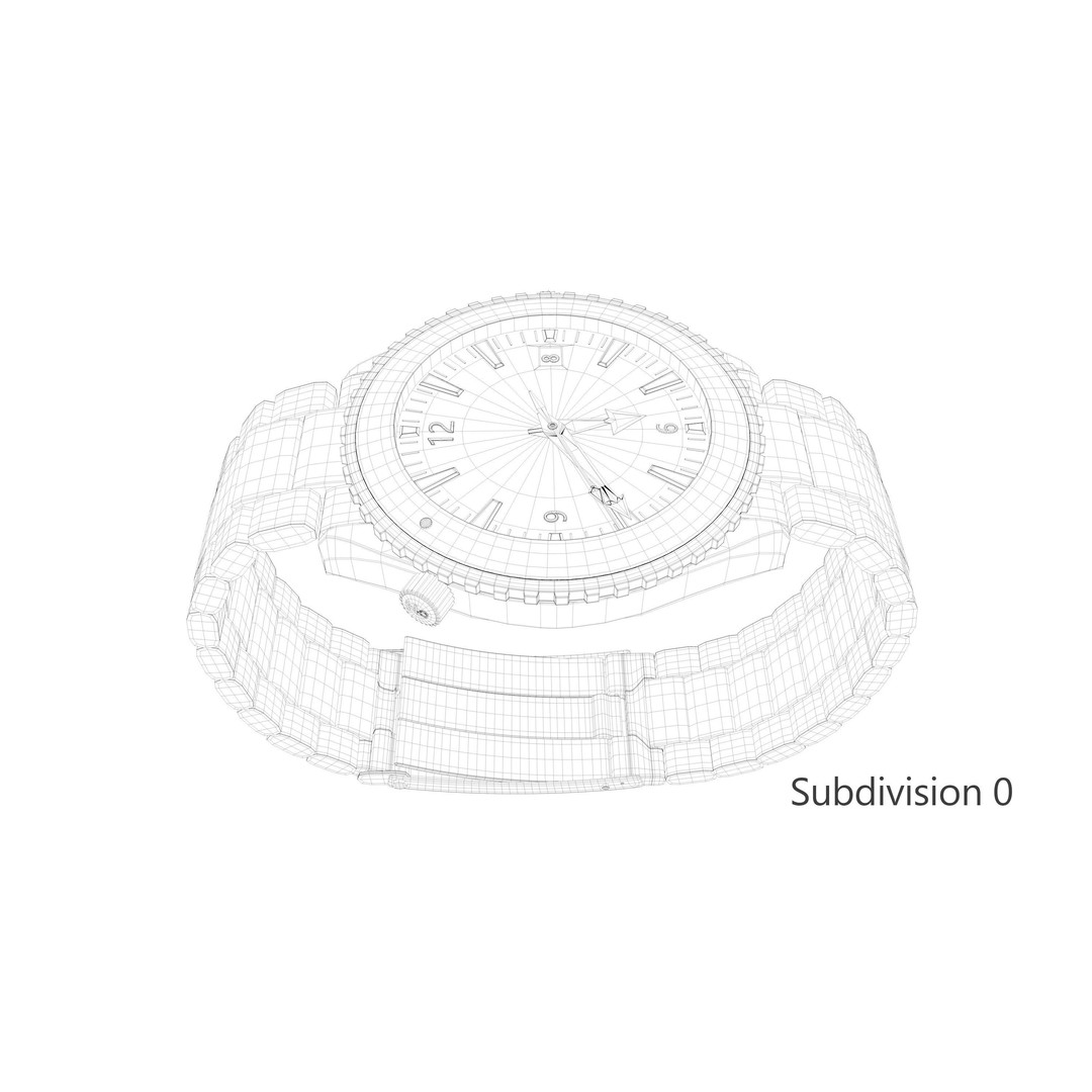 Omega Seamaster Planet Ocean 3D Model – Low Poly Animated Watch, FBX/OBJ - View 27