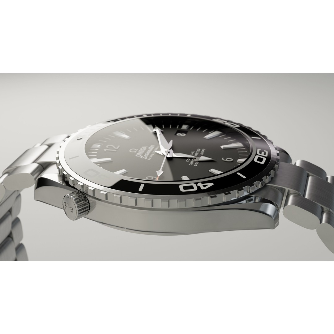 Omega Seamaster Planet Ocean 3D Model – Low Poly Animated Watch, FBX/OBJ - View 3