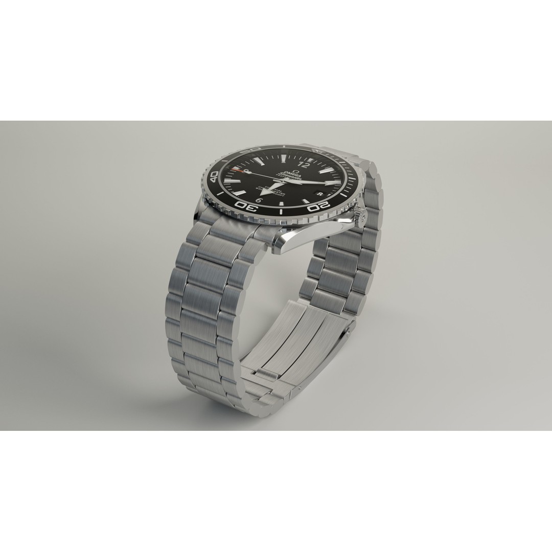 Omega Seamaster Planet Ocean 3D Model – Low Poly Animated Watch, FBX/OBJ - View 4