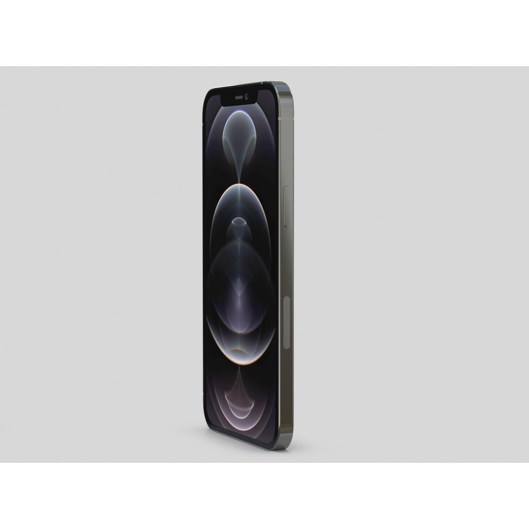 iPhone 12 Pro Max Graphite 3D Model – PBR Textures, FBX & OBJ Formats - View 12