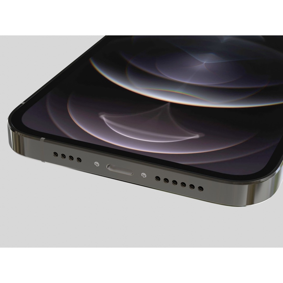 iPhone 12 Pro Max Graphite 3D Model – PBR Textures, FBX & OBJ Formats - View 15