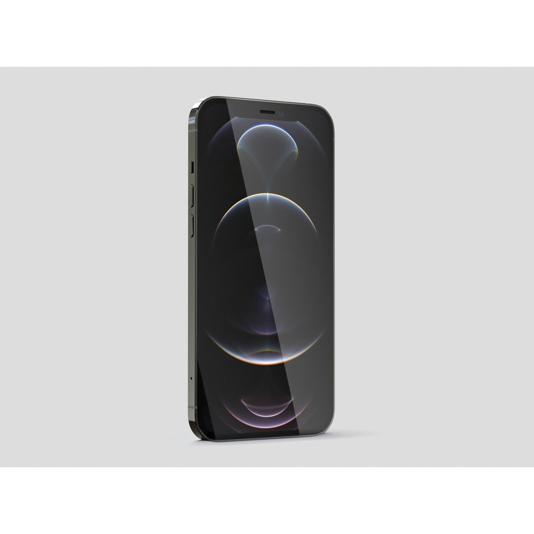 iPhone 12 Pro Max Graphite 3D Model – PBR Textures, FBX & OBJ Formats - View 3