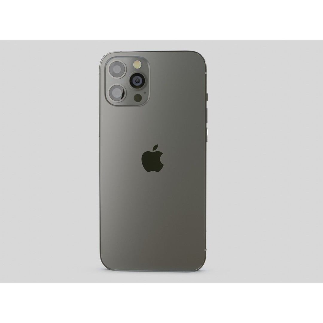 iPhone 12 Pro Max Graphite 3D Model – PBR Textures, FBX & OBJ Formats - View 9