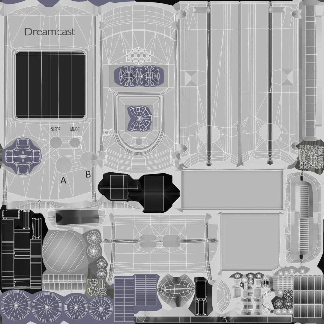 Sega Dreamcast 3D Model – Low Poly Console & Accessories, FBX