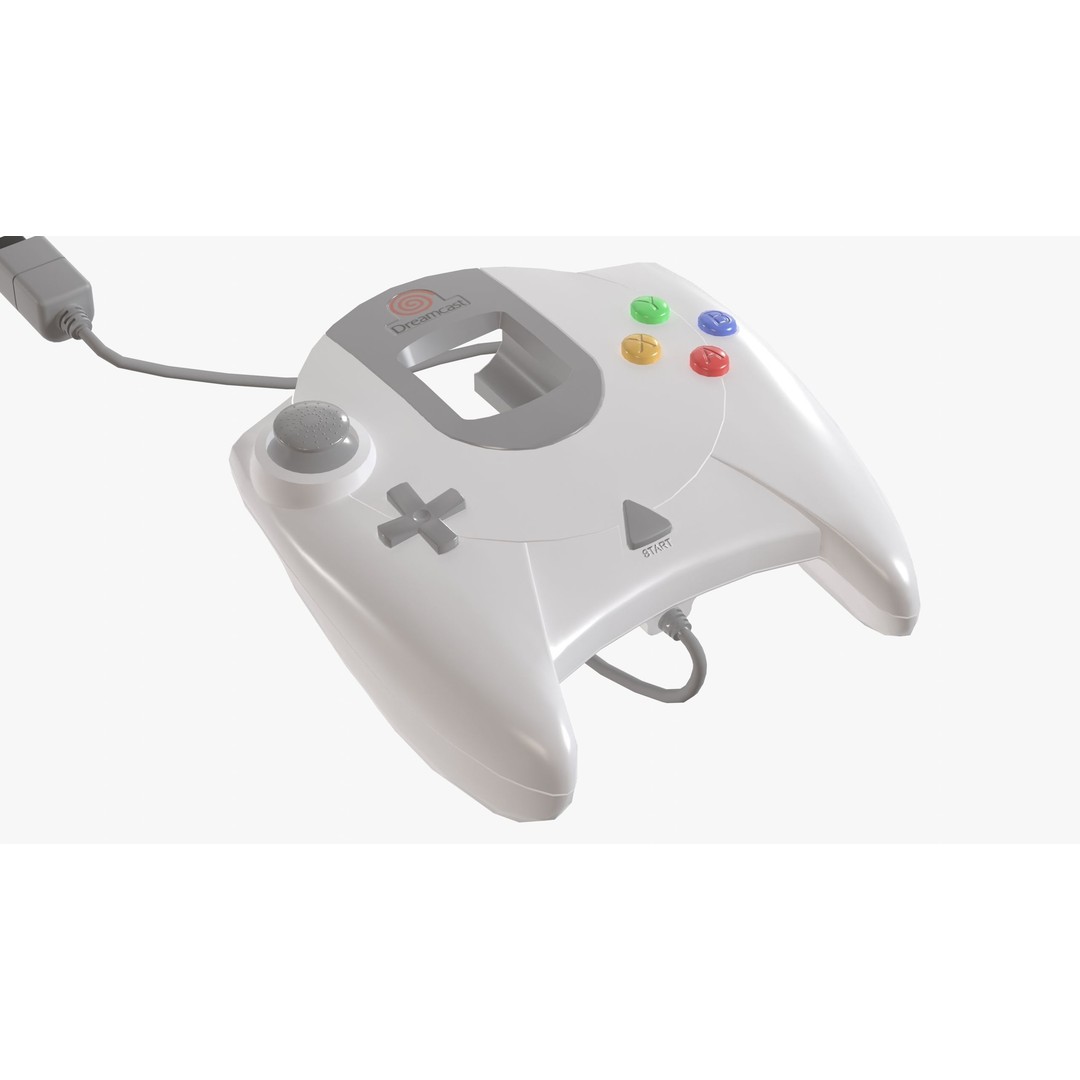 Sega Dreamcast 3D Model – Low Poly Console & Accessories, FBX - View 13