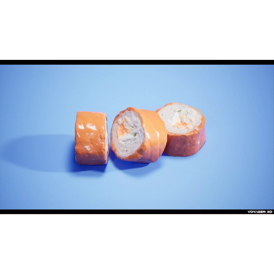 Sushi 3D Model – Low Poly Photogrammetry Asset, FBX & PBR Textures - View 10