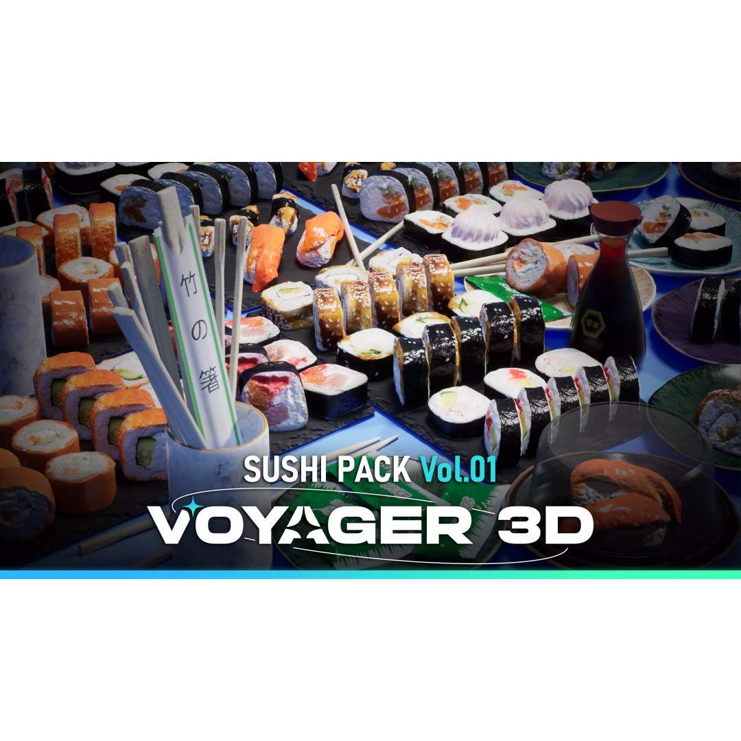 Sushi 3D Model – Low Poly Photogrammetry Asset, FBX & PBR Textures - View 2