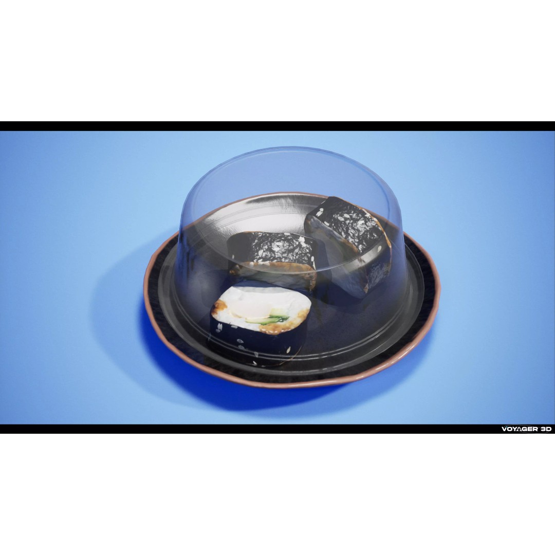 Sushi 3D Model – Low Poly Photogrammetry Asset, FBX & PBR Textures - View 7