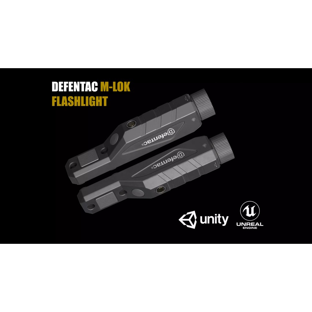 Defentac M-lok Flashlight 3D Model – Low Poly PBR Asset for Games - View 2