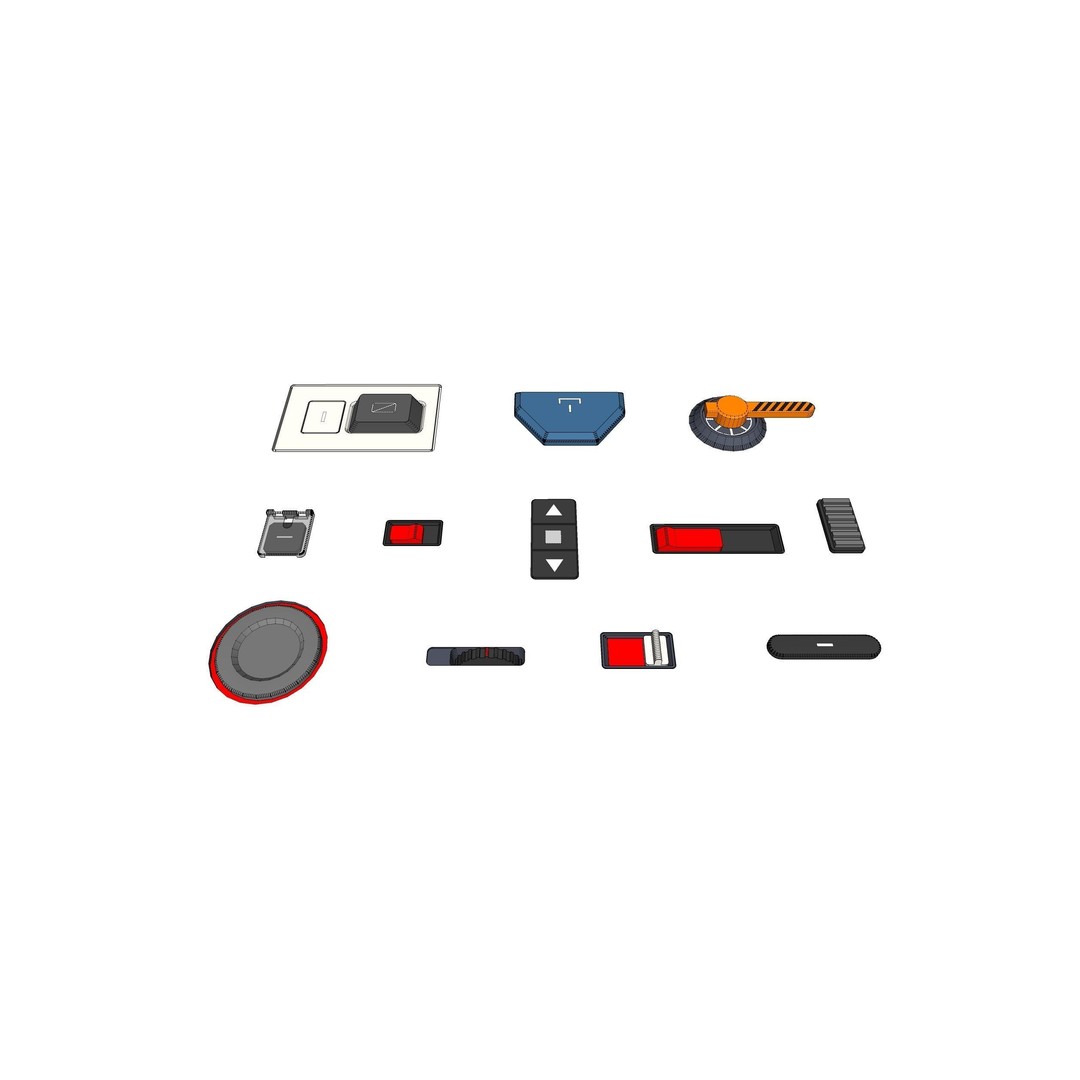 Sci-Fi Dashboard 3D Model – Detailed Electronic Interface, FBX