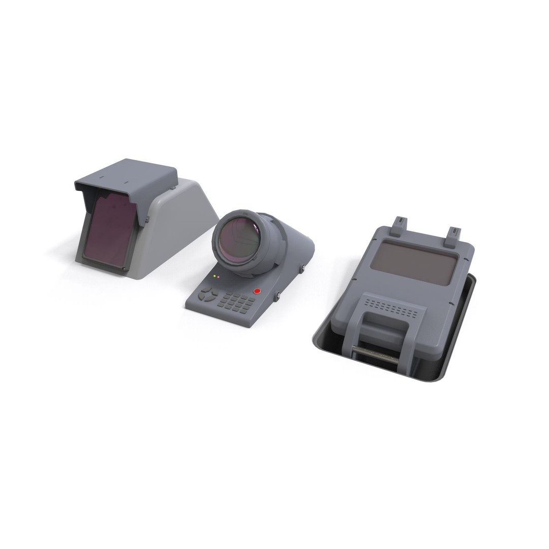 Sci-Fi Dashboard 3D Model – Detailed Electronic Interface, FBX - View 13