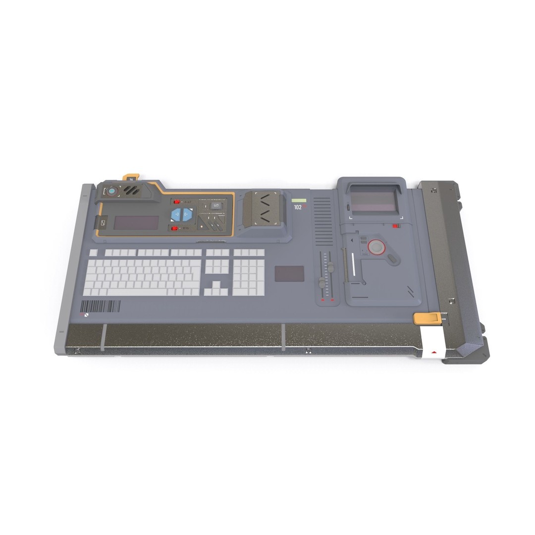 Sci-Fi Dashboard 3D Model – Detailed Electronic Interface, FBX - View 15