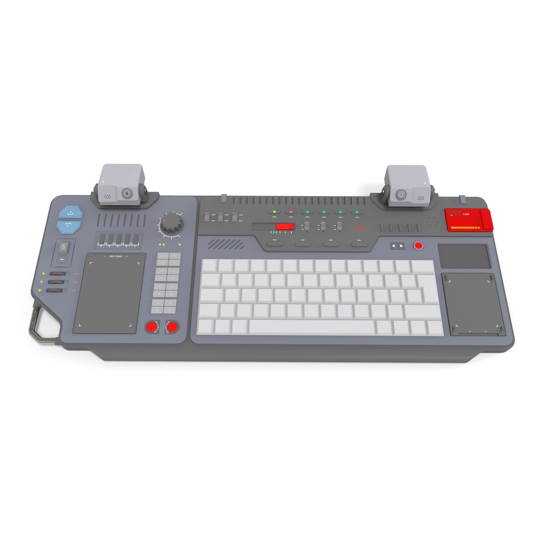 Sci-Fi Dashboard 3D Model – Detailed Electronic Interface, FBX - View 16
