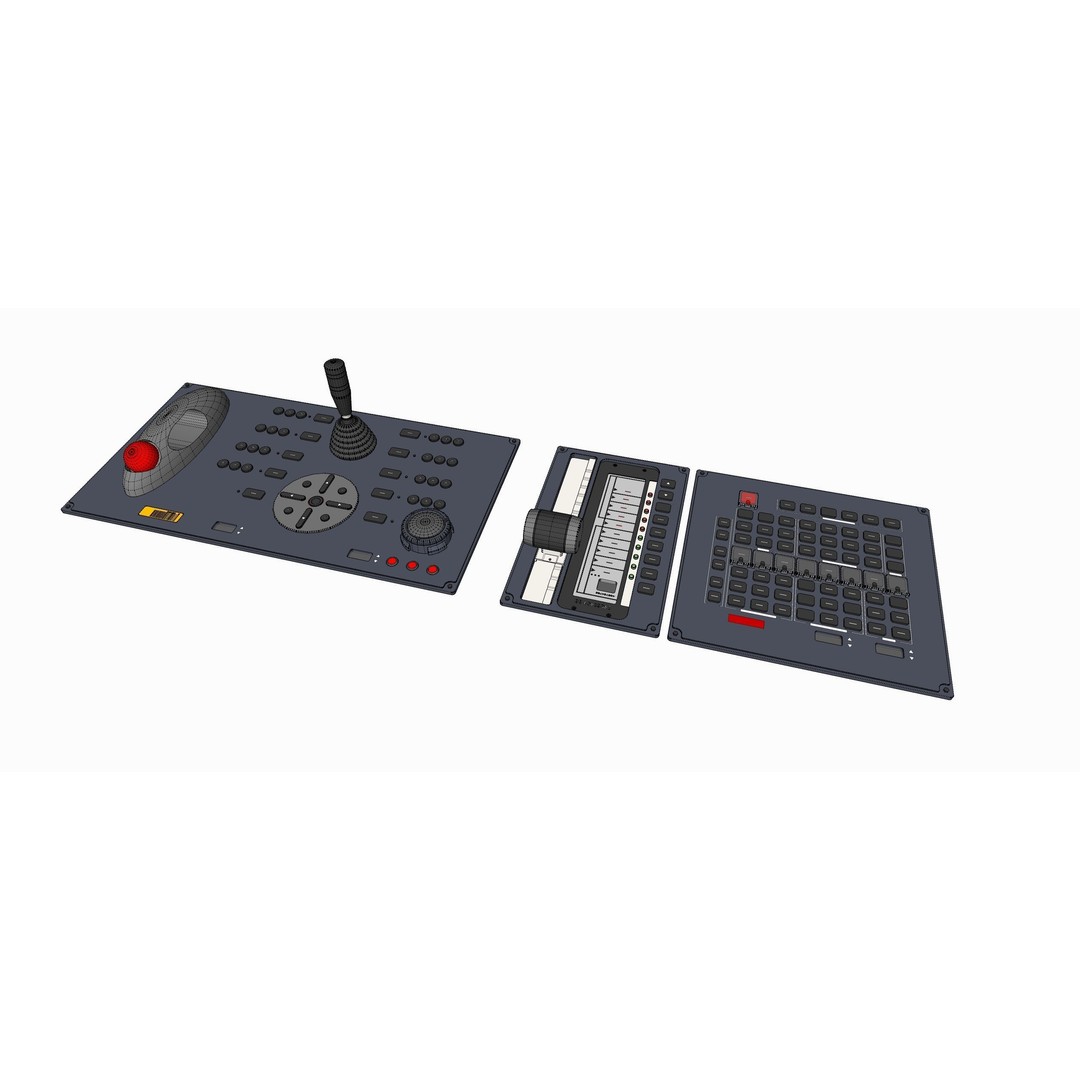 Sci-Fi Dashboard 3D Model – Detailed Electronic Interface, FBX - View 21