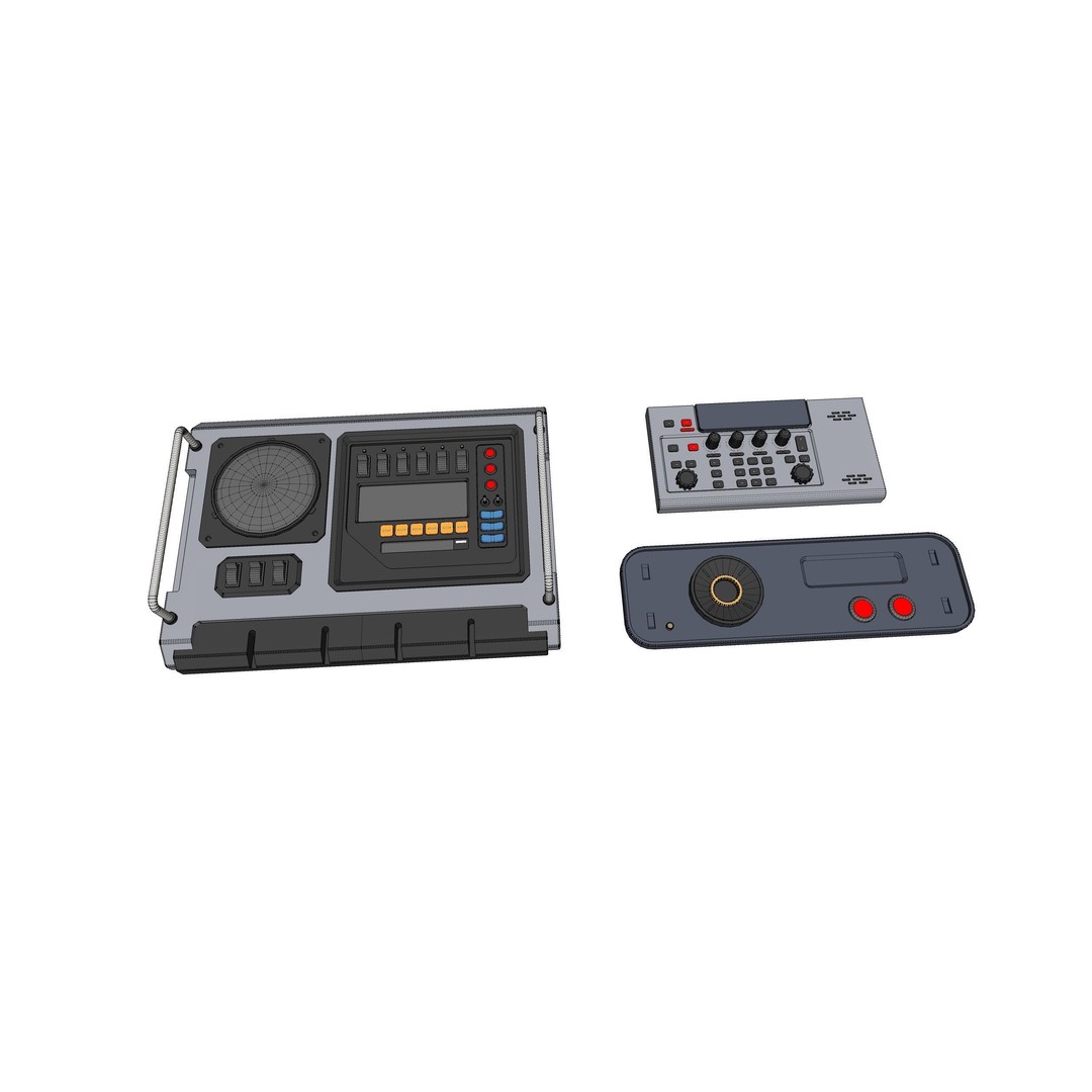 Sci-Fi Dashboard 3D Model – Detailed Electronic Interface, FBX - View 25