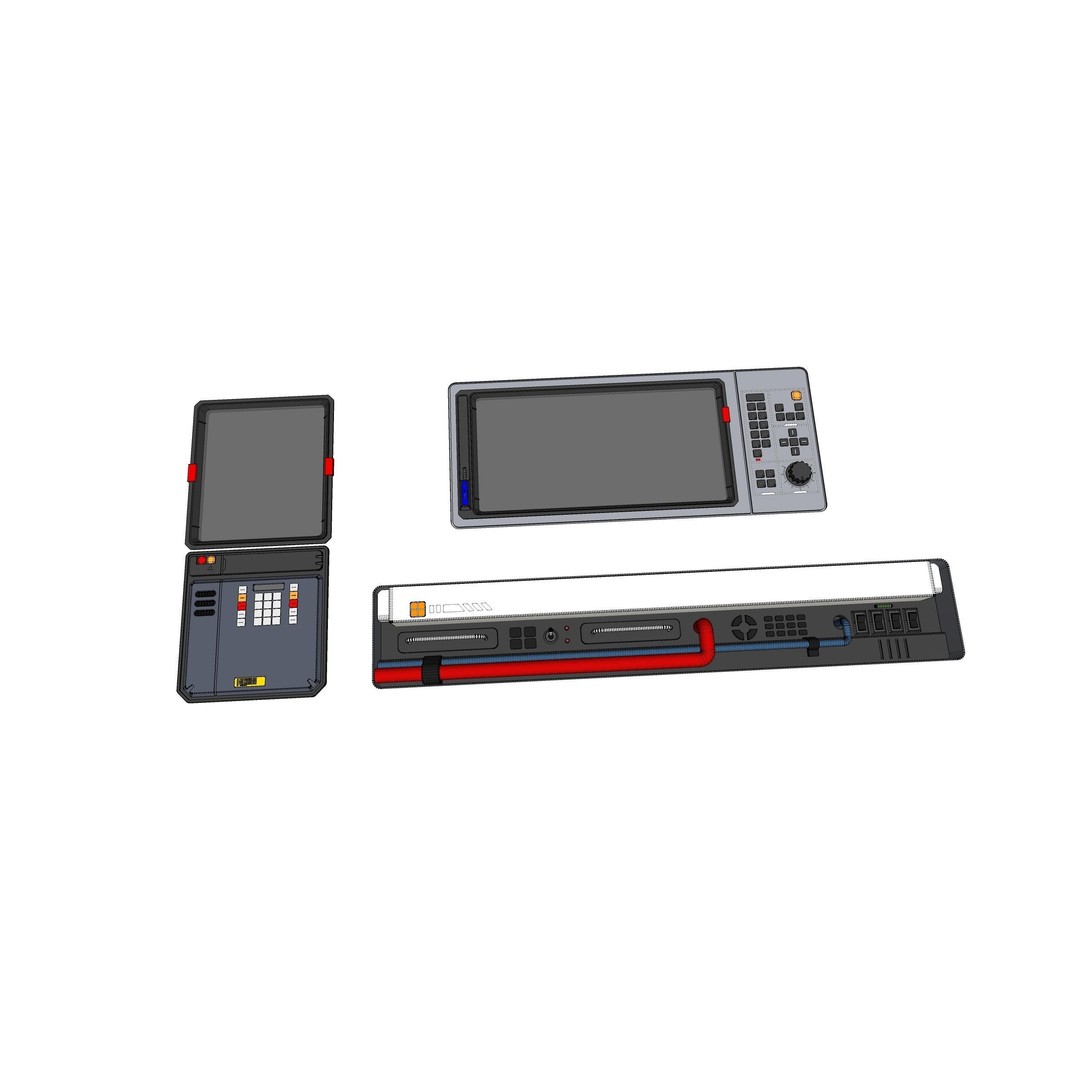 Sci-Fi Dashboard 3D Model – Detailed Electronic Interface, FBX - View 26