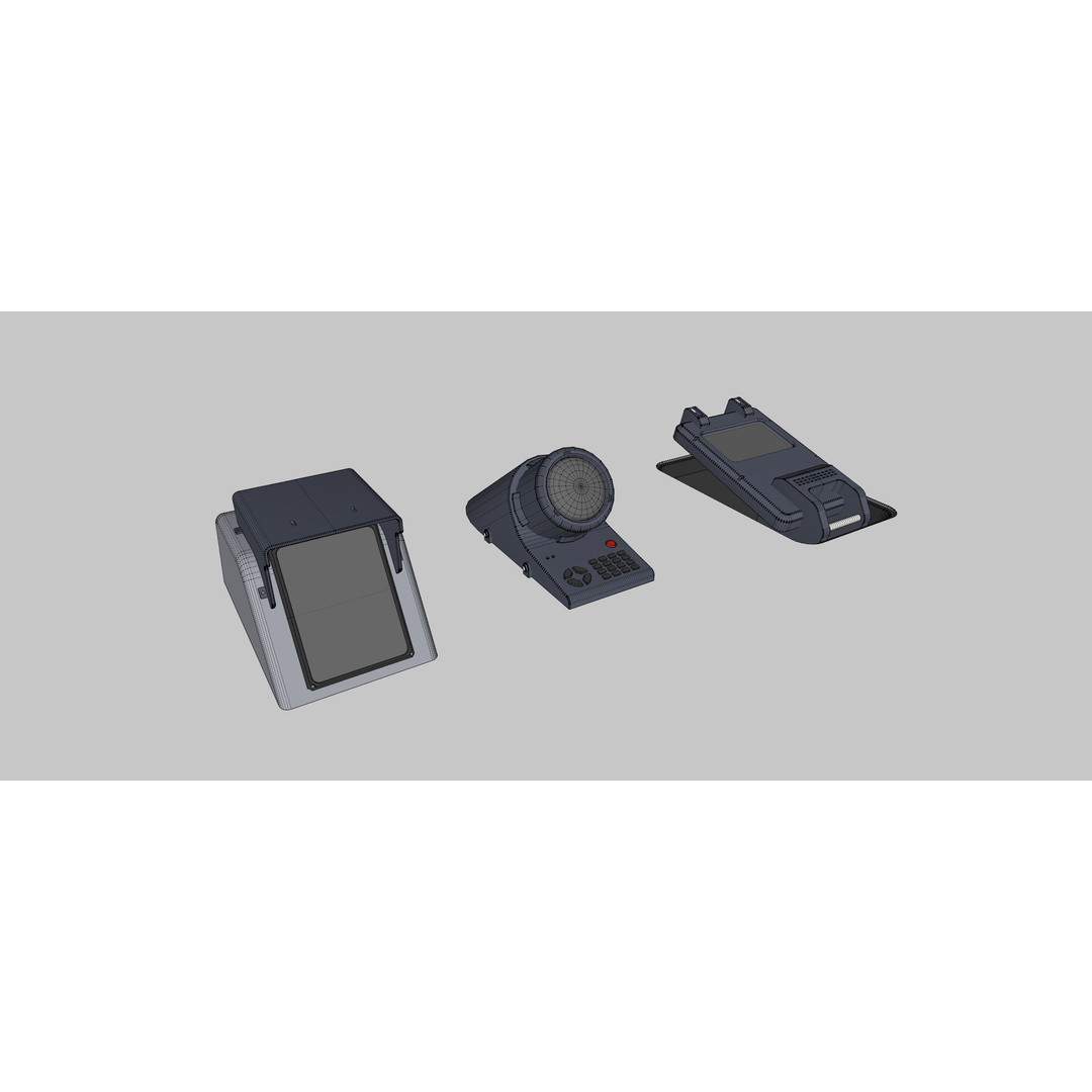 Sci-Fi Dashboard 3D Model – Detailed Electronic Interface, FBX - View 29