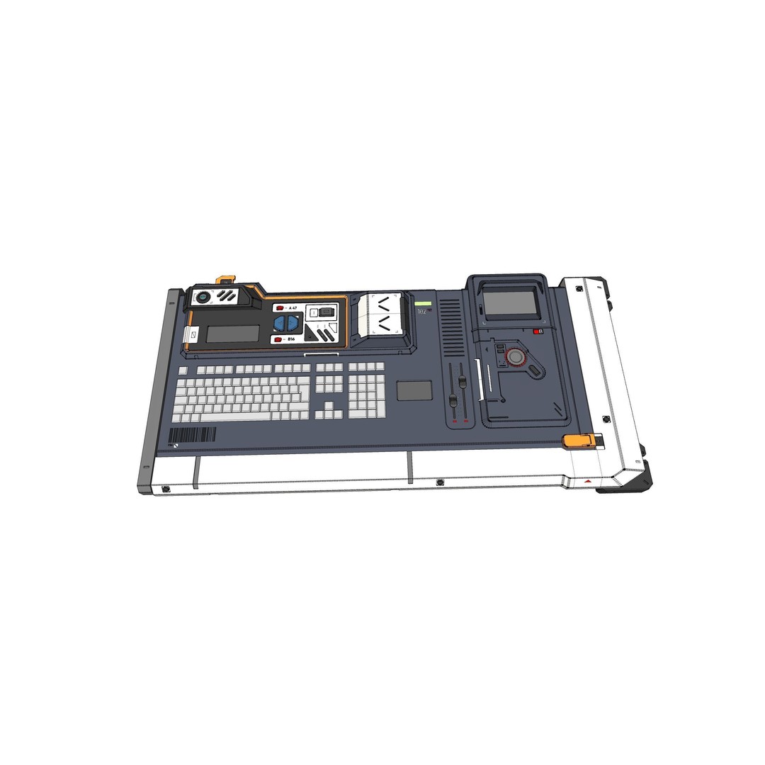 Sci-Fi Dashboard 3D Model – Detailed Electronic Interface, FBX - View 31