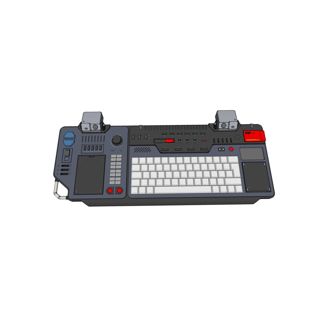 Sci-Fi Dashboard 3D Model – Detailed Electronic Interface, FBX - View 32