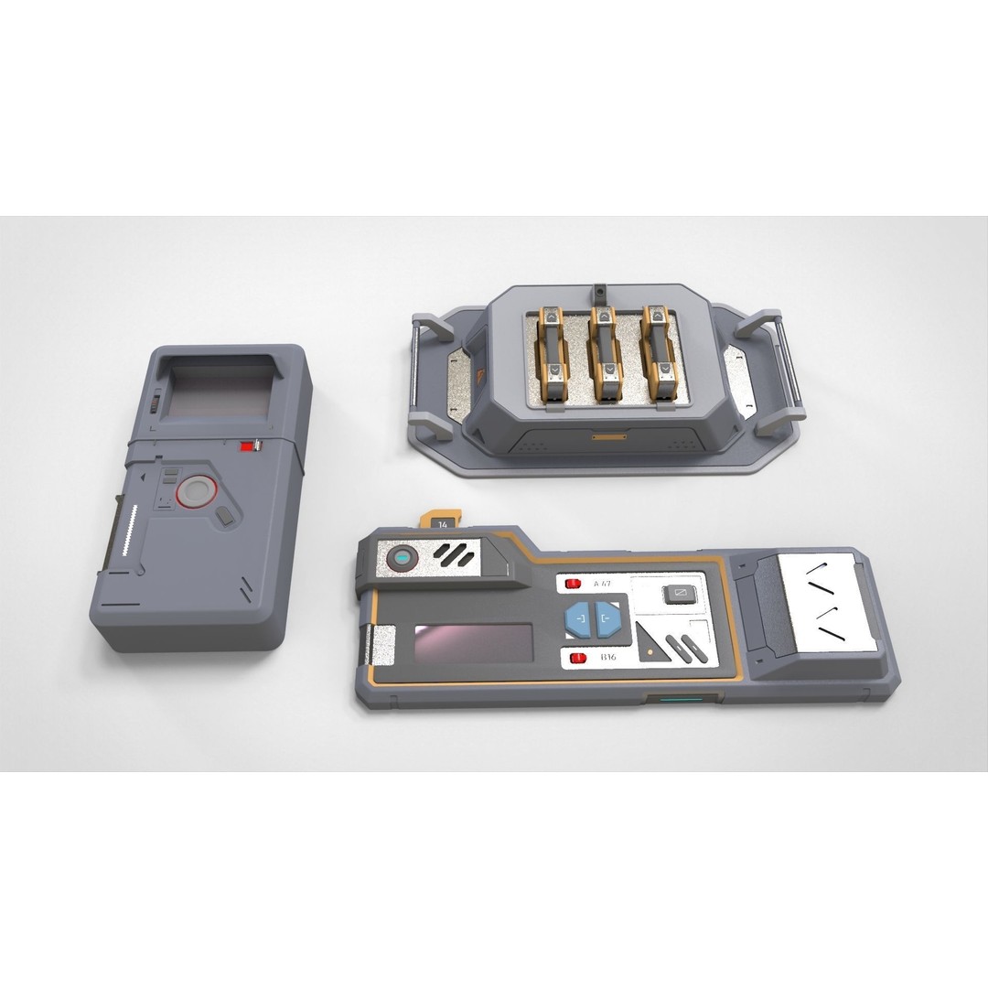 Sci-Fi Dashboard 3D Model – Detailed Electronic Interface, FBX - View 5