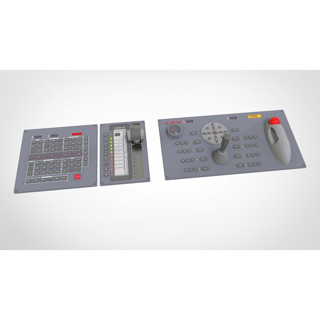 Sci-Fi Dashboard 3D Model – Detailed Electronic Interface, FBX - View 6