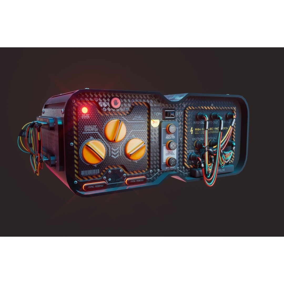SCI-FI Console 3D Model – Low Poly Game Asset, FBX, PBR Textures - View 7