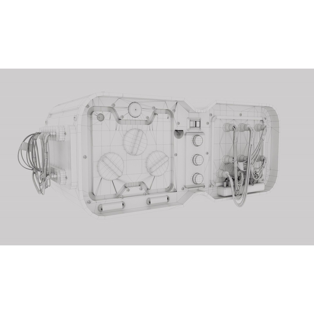 SCI-FI Console 3D Model – Low Poly Game Asset, FBX, PBR Textures - View 8