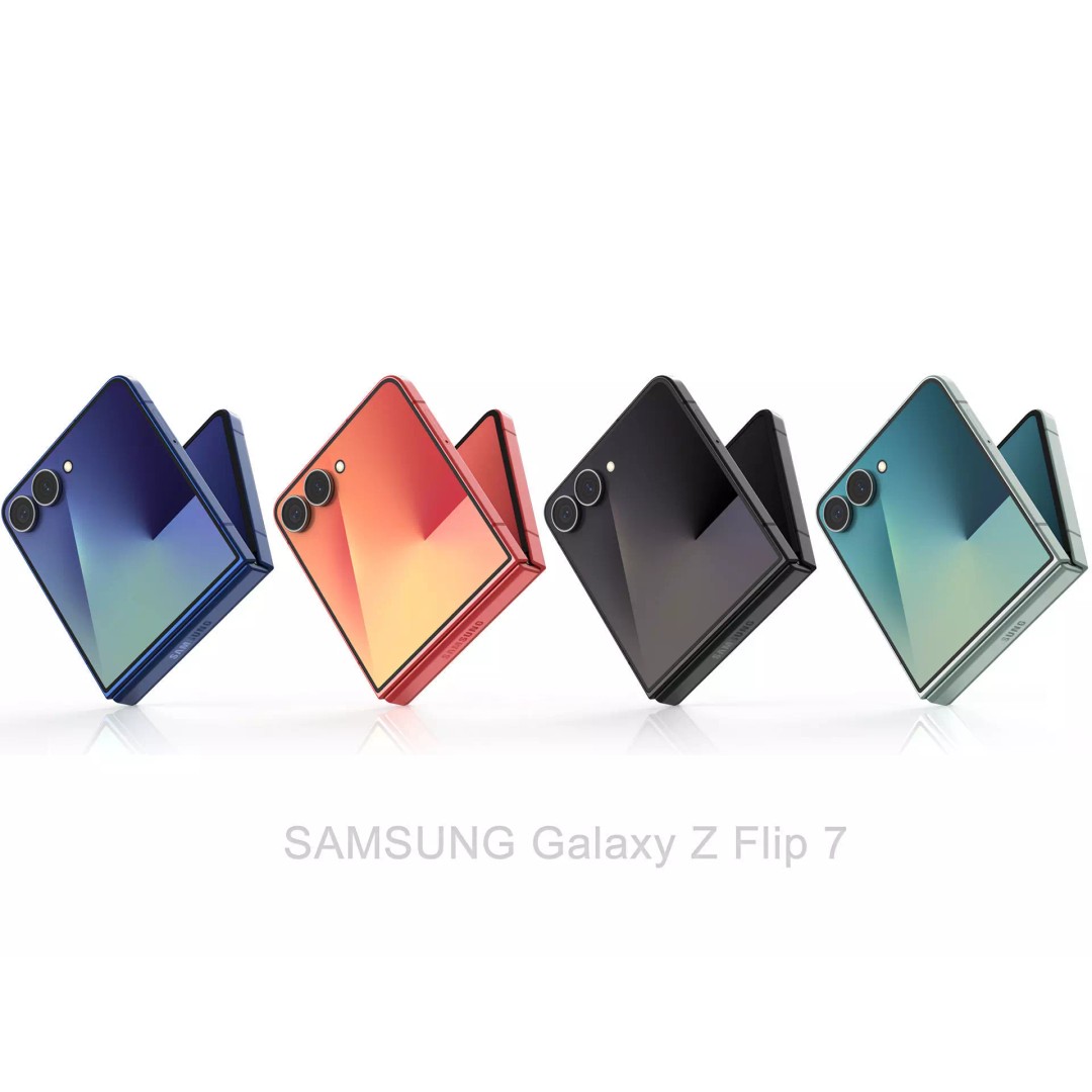 SAMSUNG Galaxy Z Flip 7 3D Model – High-Quality Smartphone Asset, FBX, OBJ - View 2