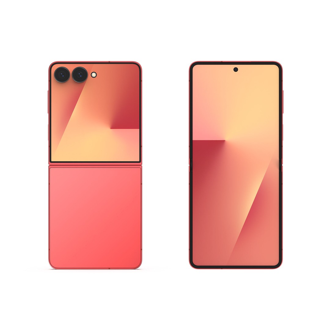SAMSUNG Galaxy Z Flip 7 3D Model – High-Quality Smartphone Asset, FBX, OBJ - View 4