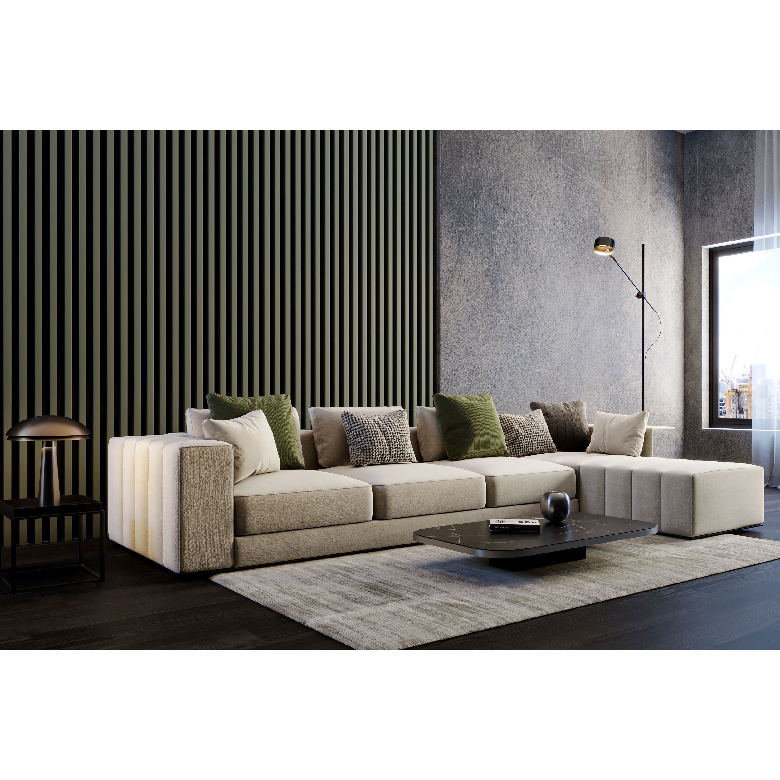 Interior Living Room Scene - PBR Textured 3D Model - View 3