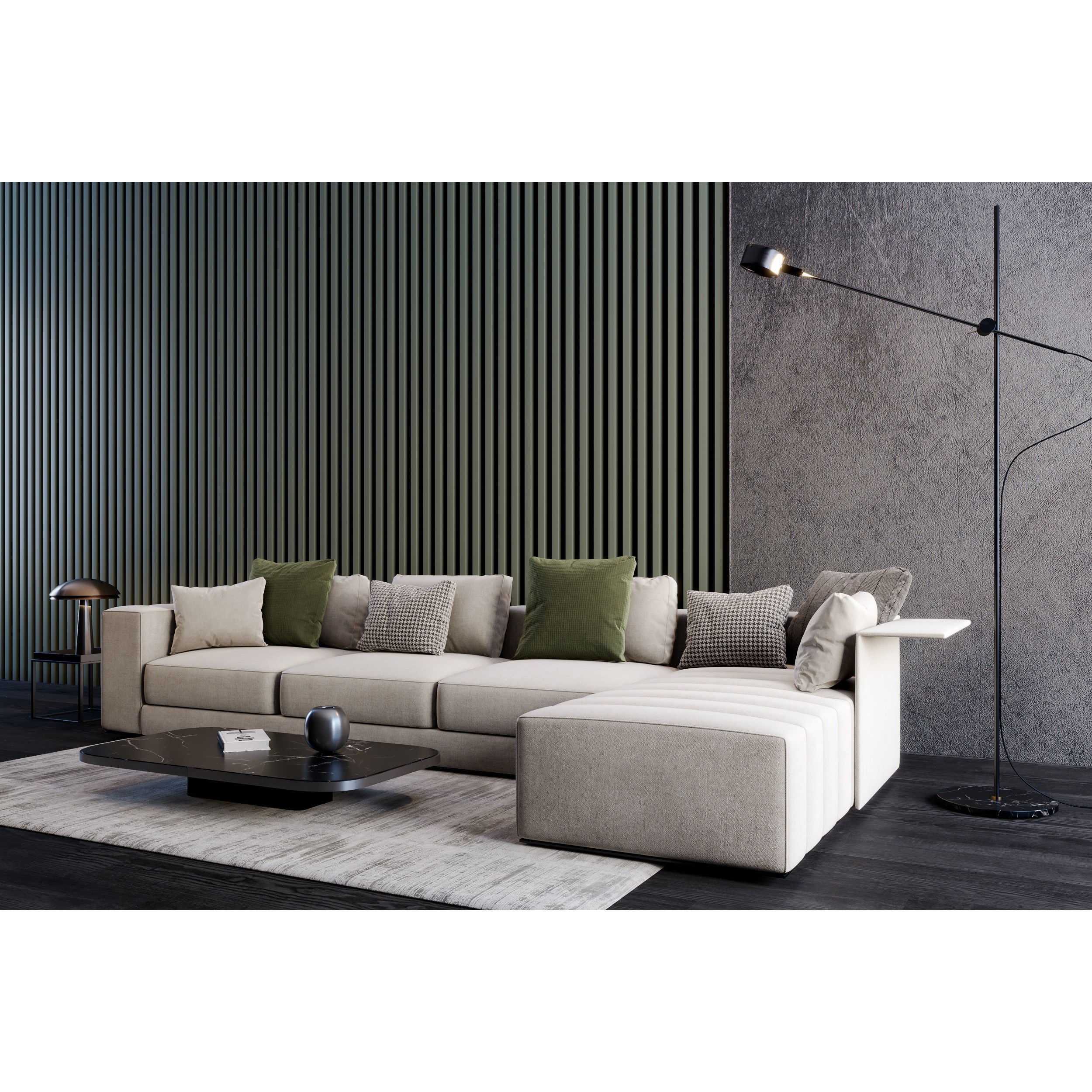 Interior Living Room Scene - PBR Textured 3D Model - View 4