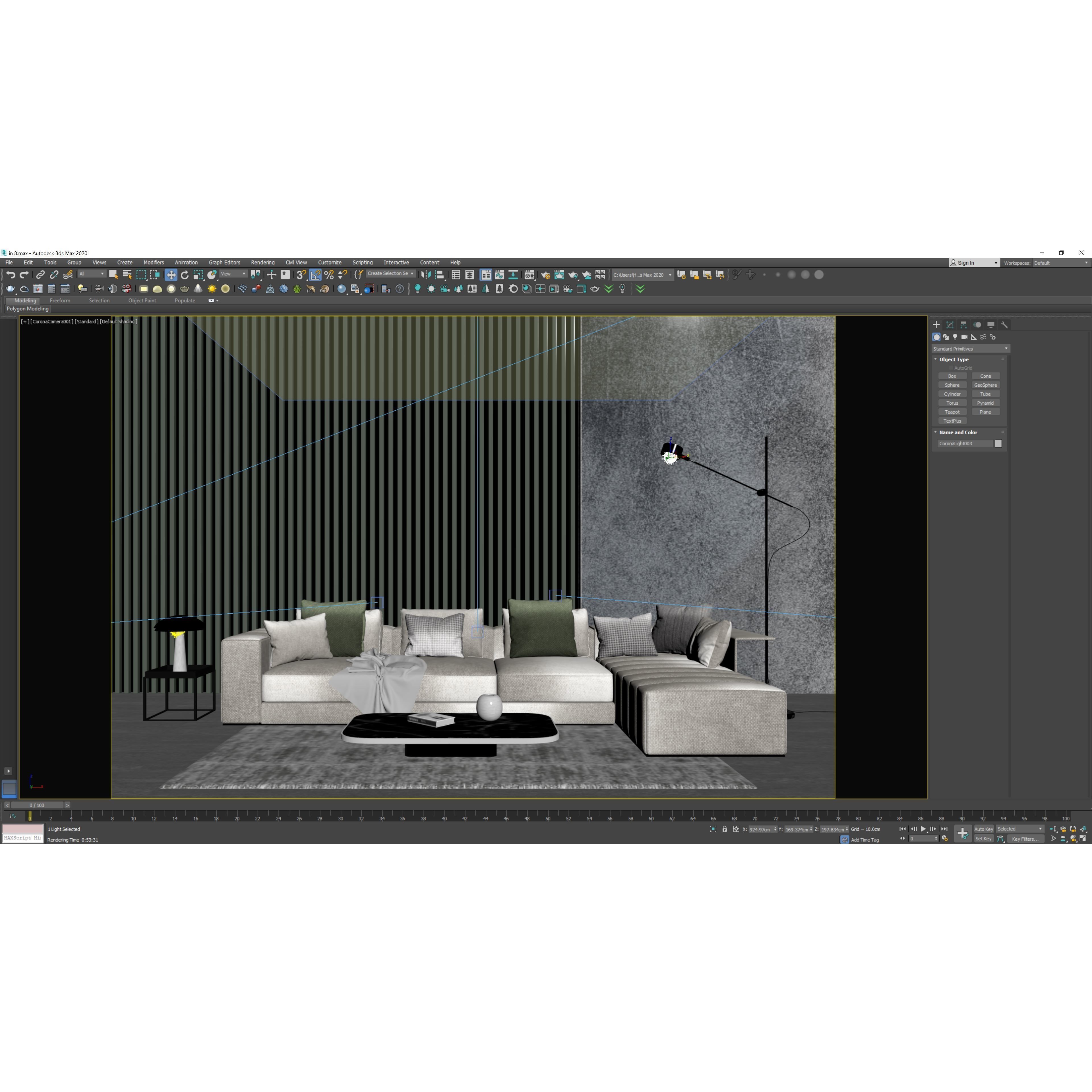 Interior Living Room Scene - PBR Textured 3D Model - View 8