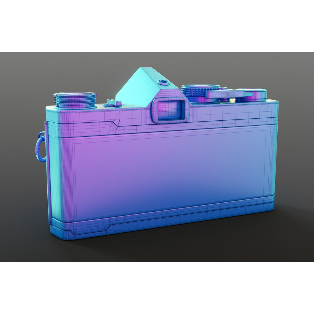 Vintage Full-Frame Camera 3D Model – High-Quality Retro Asset, FBX, Blender