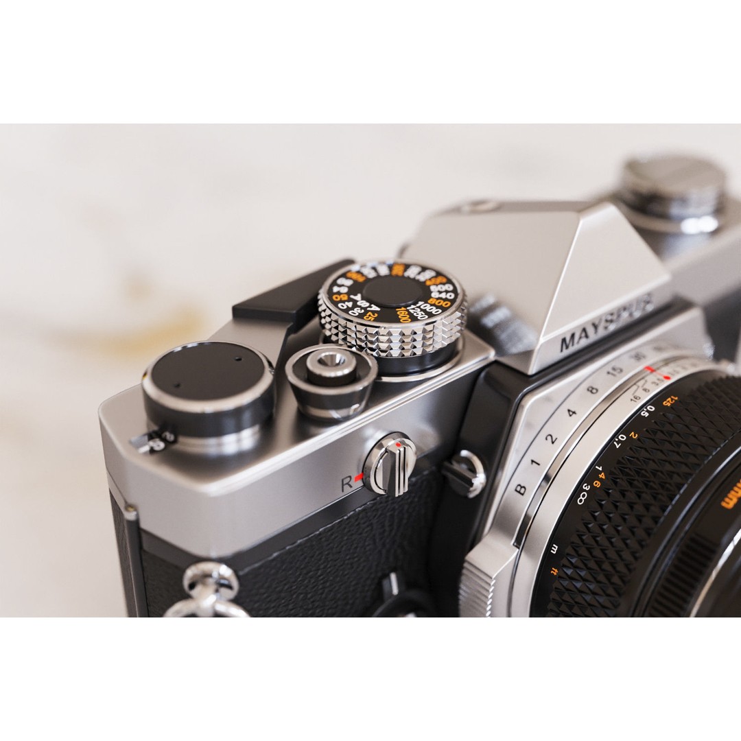 Vintage Full-Frame Camera 3D Model – High-Quality Retro Asset, FBX, Blender - View 10