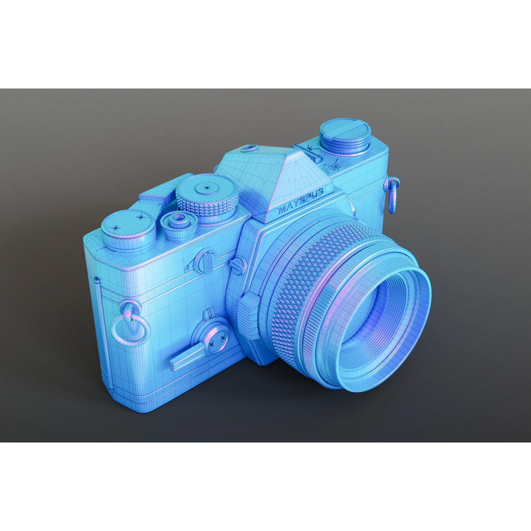 Vintage Full-Frame Camera 3D Model – High-Quality Retro Asset, FBX, Blender - View 13