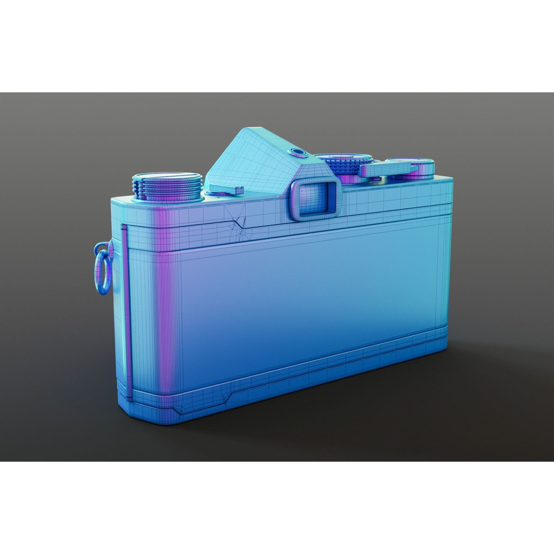 Vintage Full-Frame Camera 3D Model – High-Quality Retro Asset, FBX, Blender - View 14