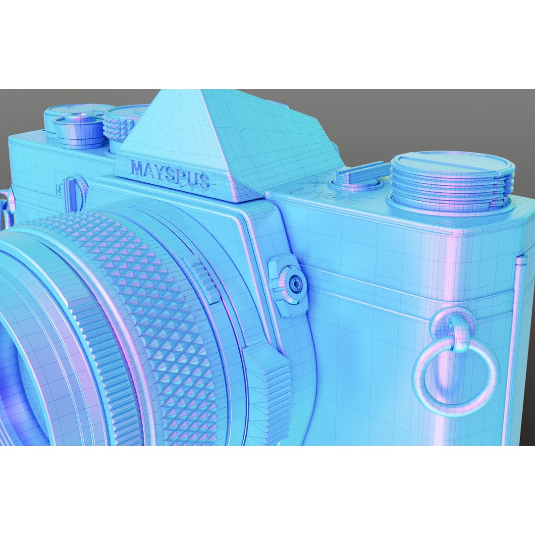 Vintage Full-Frame Camera 3D Model – High-Quality Retro Asset, FBX, Blender - View 15