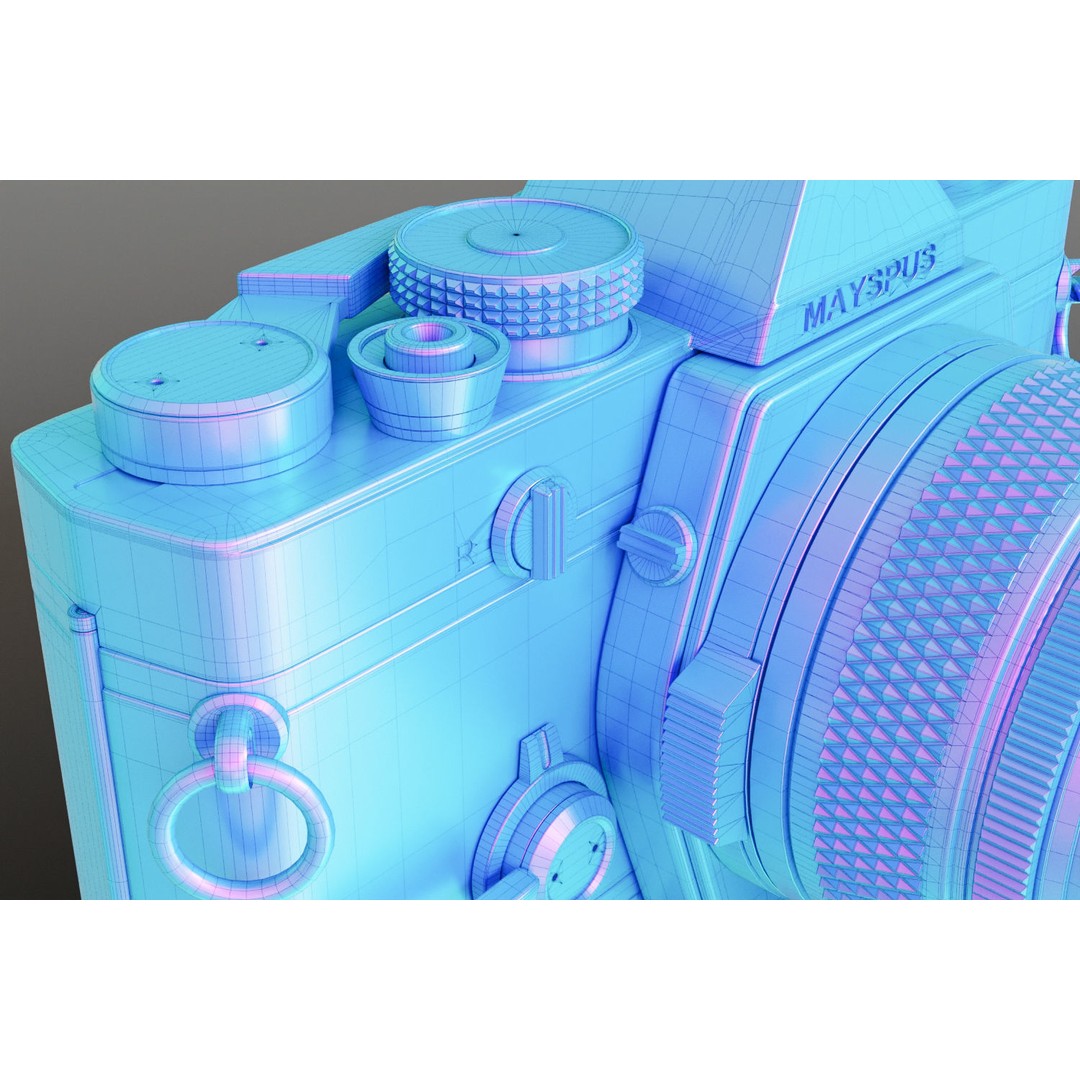 Vintage Full-Frame Camera 3D Model – High-Quality Retro Asset, FBX, Blender - View 16