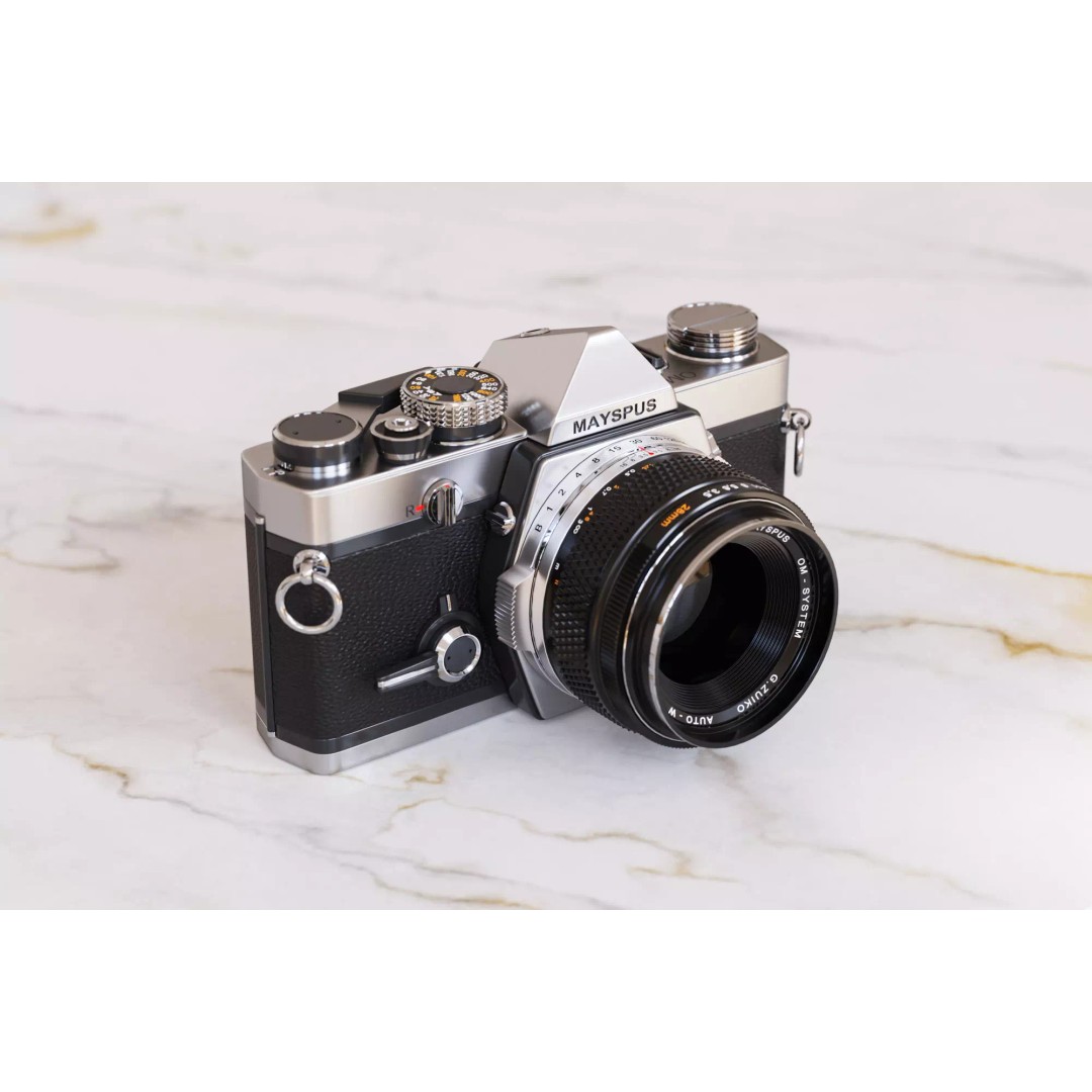 Vintage Full-Frame Camera 3D Model – High-Quality Retro Asset, FBX, Blender - View 2