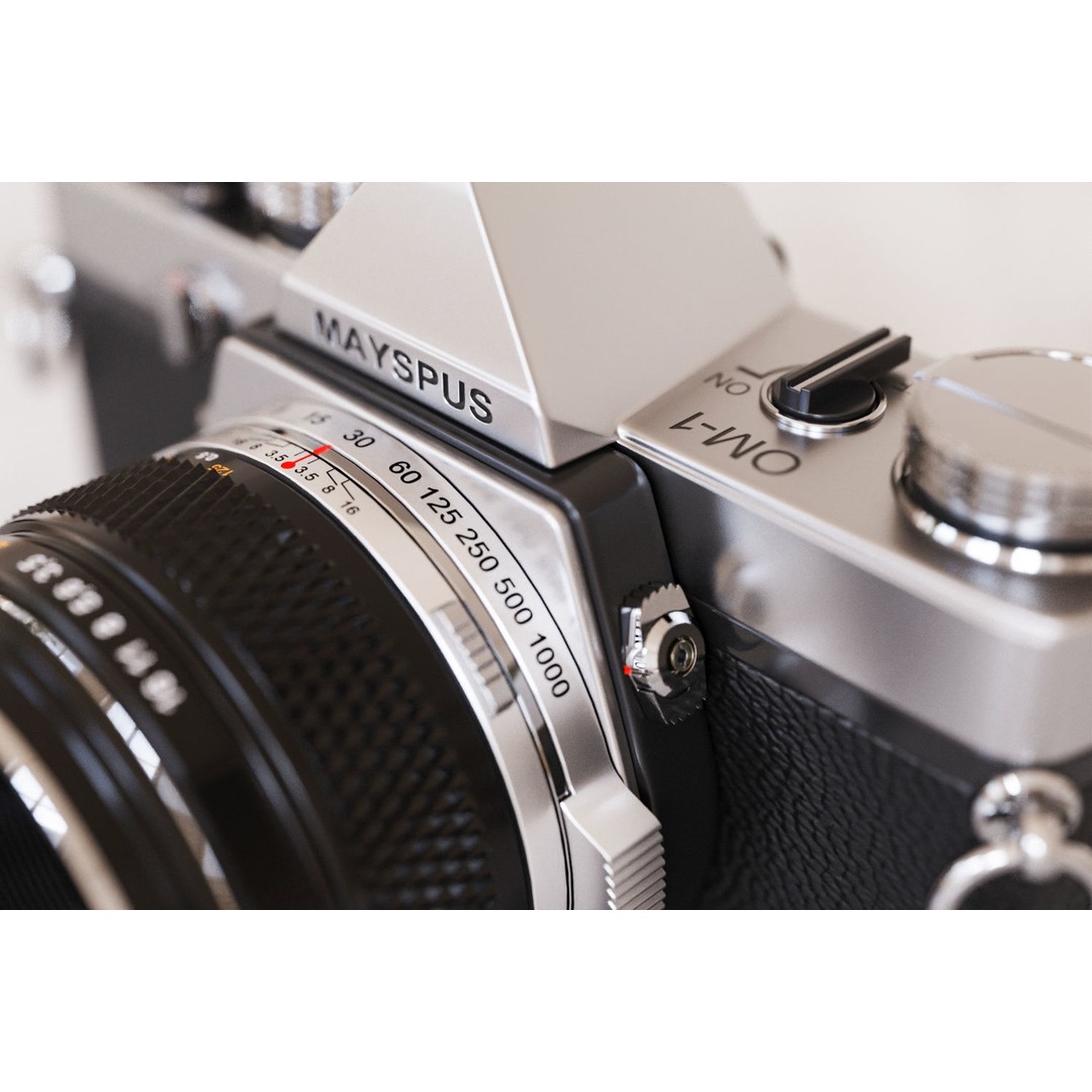 Vintage Full-Frame Camera 3D Model – High-Quality Retro Asset, FBX, Blender - View 9