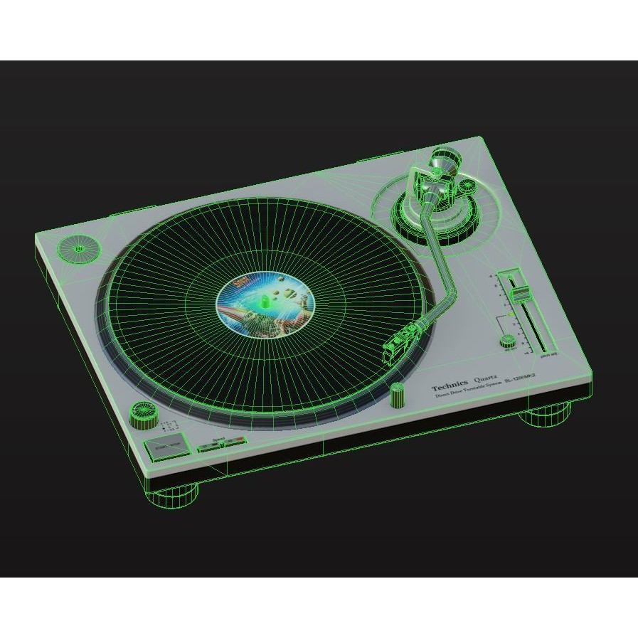 Turntable 3D Model – Low Poly Audio Player with PBR Textures, FBX/OBJ