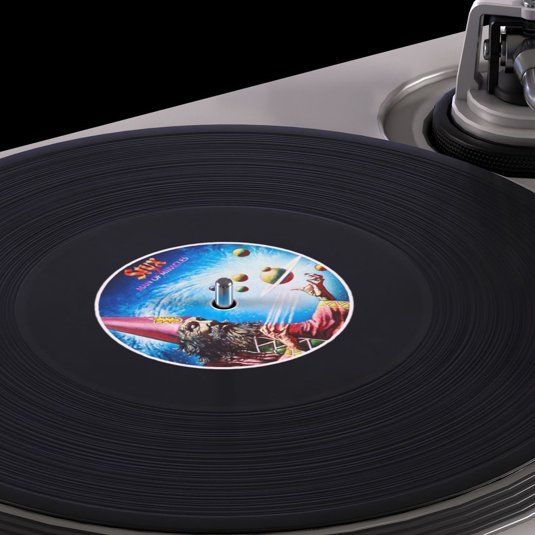 Turntable 3D Model – Low Poly Audio Player with PBR Textures, FBX/OBJ - View 4